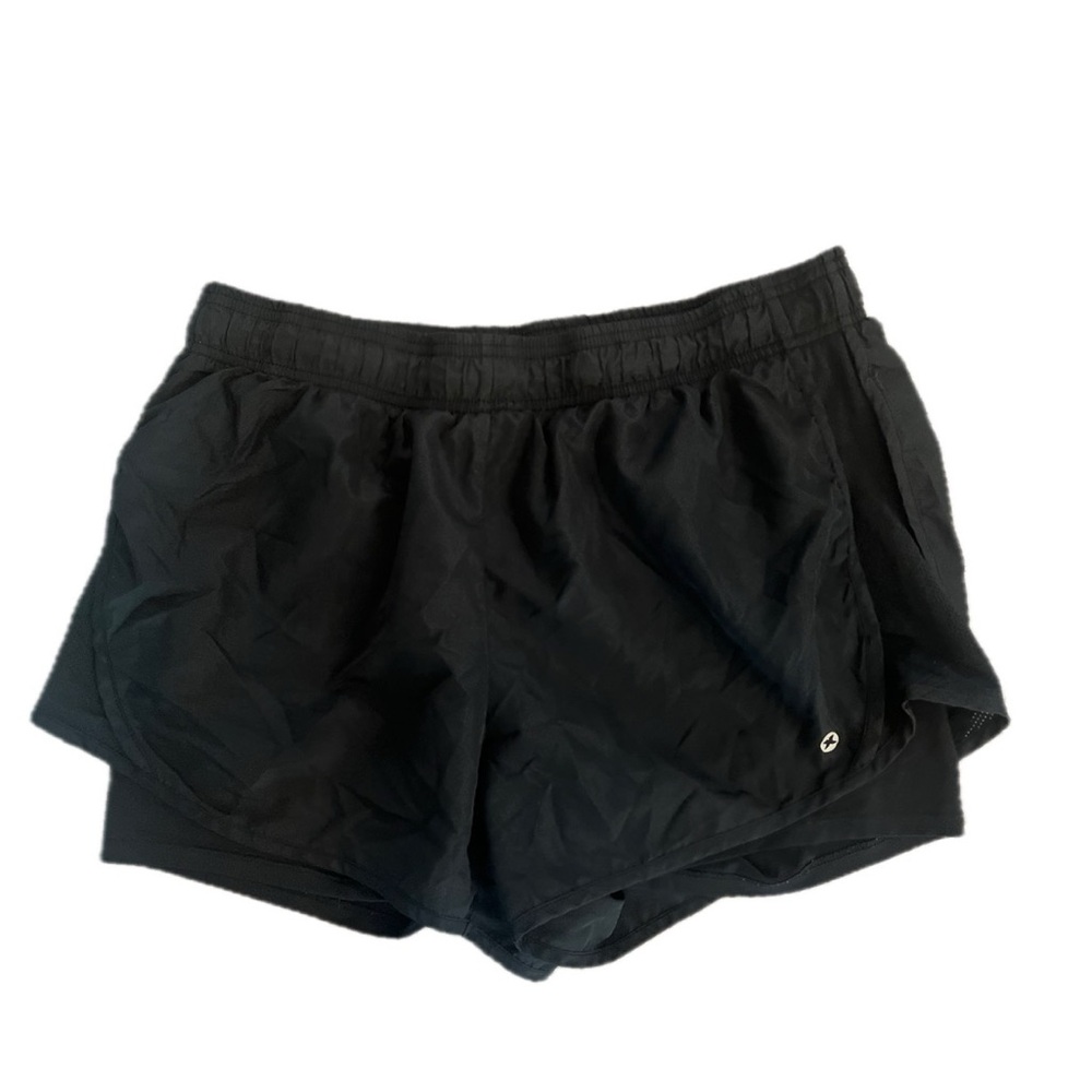 Rbx Black Athletic Running Shorts With Built In Shorts